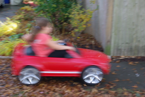 Underage drivers in red convertible