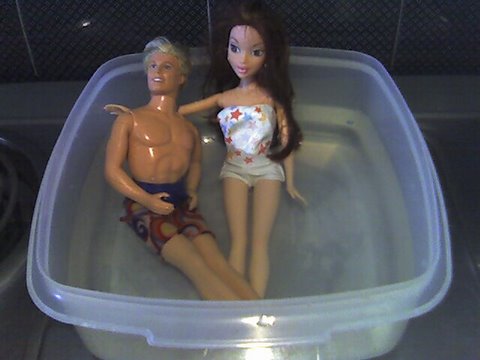 Pool party with dolls